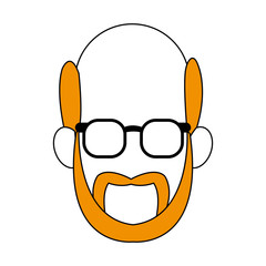 Old man smiling cartoon icon vector illustration graphic design