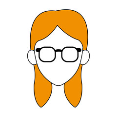 Young woman smiling cartoon icon vector illustration graphic design