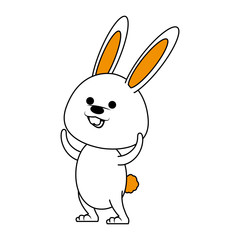 Fototapeta na wymiar Cute rabbit cartoon icon vector illustration graphic design