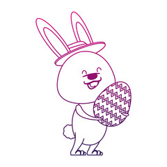 Cute rabbit with easter egg cartoon icon vector illustration graphic design