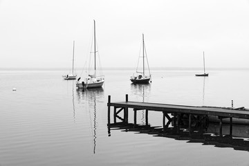 Lacanau lake in winter season