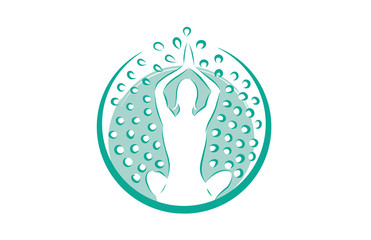 Yoga logo - design template. Health Care, Beauty, Spa, Relax, Meditation, Nirvana concept icon. Graphic design element.