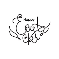 Happy Easter lettering on white background