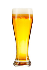 glass of beer isolated on white background.