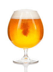 glass of beer isolated on white background.