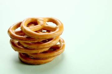 A stack of salty cookies