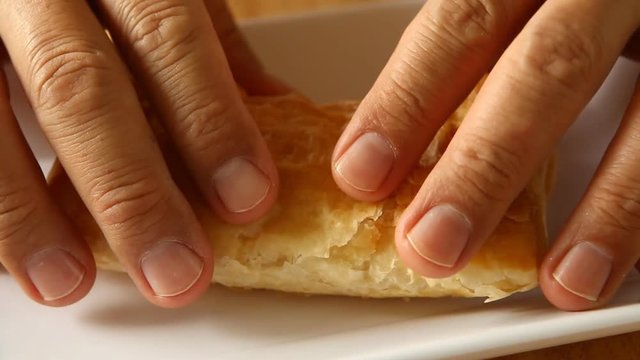 Pineapple pie on plate