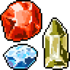 vector pixel art gemstone