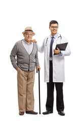 Elderly patient and a doctor