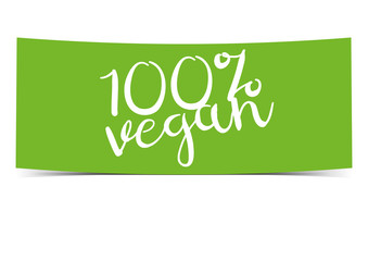 100% vegan grüner Banner