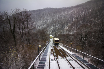 Funicular at Sacro Monte di Varese in Winter