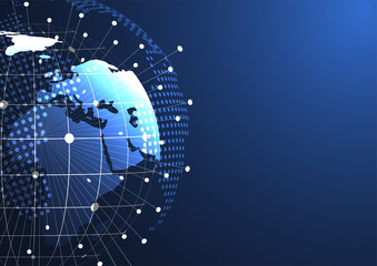 Global network connection. World map point and line composition concept of global business. Vector Illustration