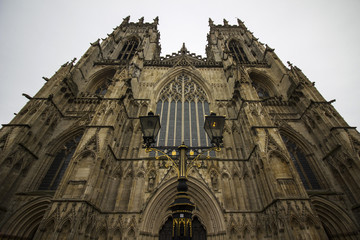 Facade of York Minster in England