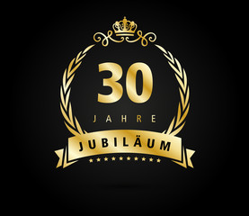 30 Jubilaeum laurel gold - obrazy, fototapety, plakaty