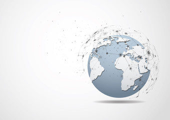 Global network connection. World map point and line composition concept of global business. Vector Illustration