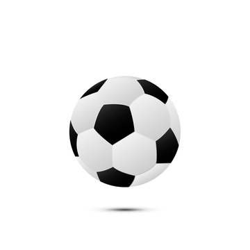Realistic Soccer ball for soccer . Ball isolated on white background with shadow. Flat vector Illustration. Football sports elements