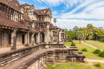 Angkor Wat ancient Khmer temple complex in Cambodia and the largest religious monument in the world.