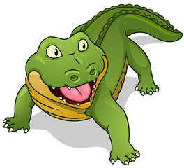 Cartoon crocodile Vector illustration.