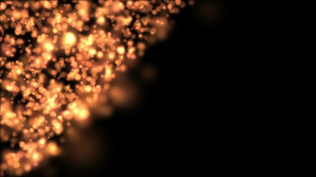 bokeh. awards. flickering particles. business cinematic background. place for text.