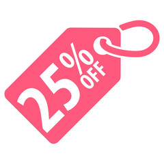 25 percent Off tag. Vector illustration.