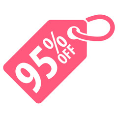 90 percent Off tag. Vector illustration