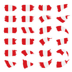 Peru flag, vector illustration