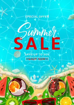 Summer sale promo flyer template