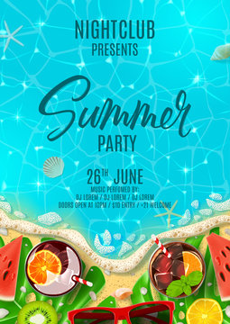 Summer party poster invitation