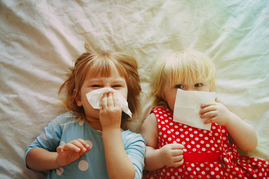 Kids Wiping And Blowing Nose