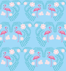 Seamless flamingo bird pattern