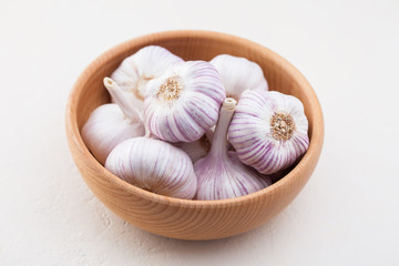 garlic bulbs on white background