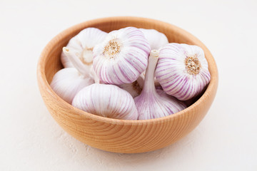 garlic bulbs on white background
