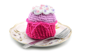 handmade paper water lily on white isolated background