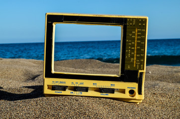 Television on the Sand Beach