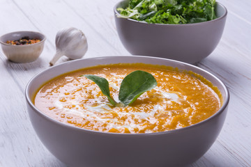 Pumpkin porridge with rice and milk