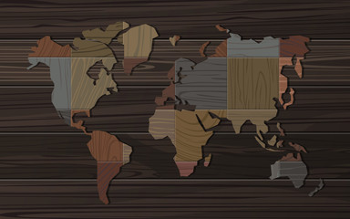 world map wooden texture background