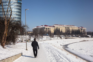 River Neris Quay in Winter,Vilnius