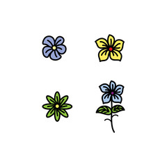 flower vector icon set