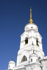 Fototapeta premium Assumption church in Vladimir town, Russia, famous by its frescoes painted by Andrey Rublev. Popular landmark. 