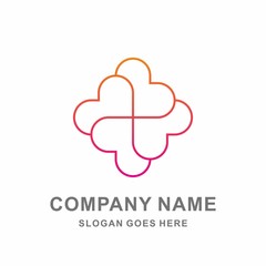 Heart Love Infinity Luxury Diamond Jewelry Fashion Accessories Business Company Stock Vector Logo Design Template