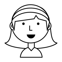 Cartoon girl icon over white background vector illustration