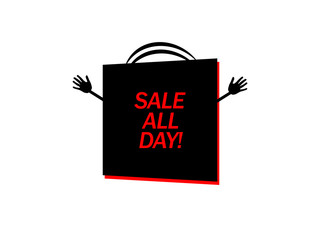 Shopping bag with sale all day