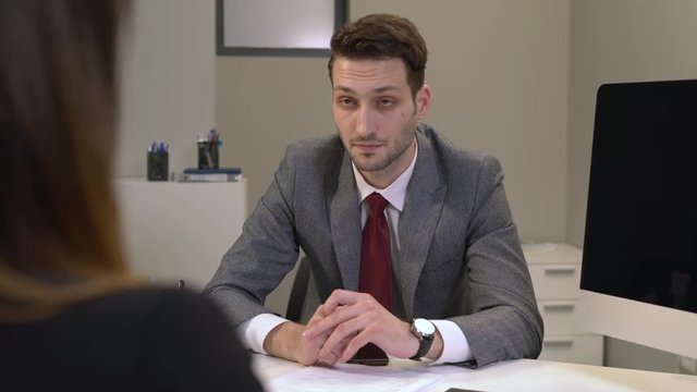 Businessman at a job interview