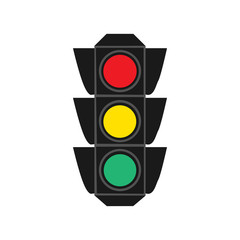 Traffic light flat design isolated on white background vector illustration