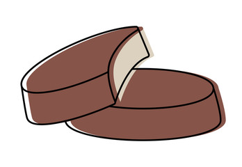 chocolate candy icon over white background, colorful design. vector illustration