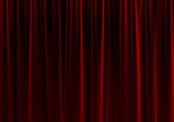 Red Stage Theater Curtain.3d Rendering