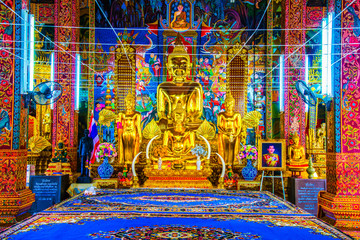 Beautiful buddha statue at Ming Muang temple in Nan province