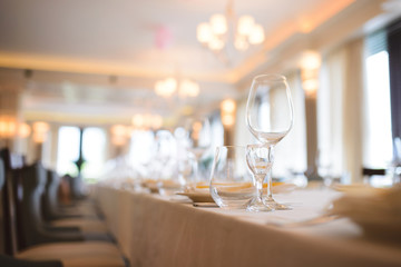 Empty Glasses on Table