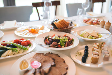Festive Food on White Table