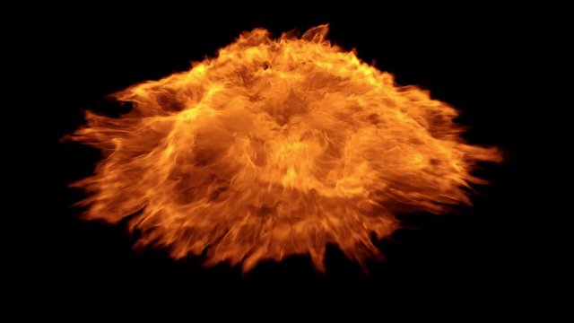 Ring of fire / fire from rocket launch / shockwave fire. Separated on pure black background, contains alpha channel.